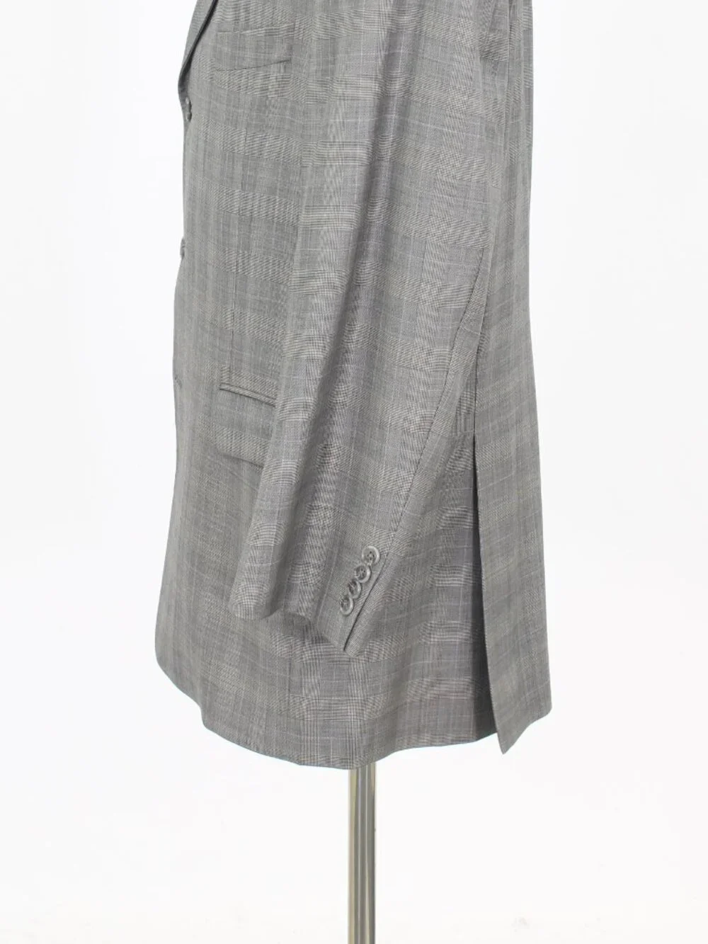 Jack Victor 44R 38x28 Gray Full Suit 3-Button Check R927